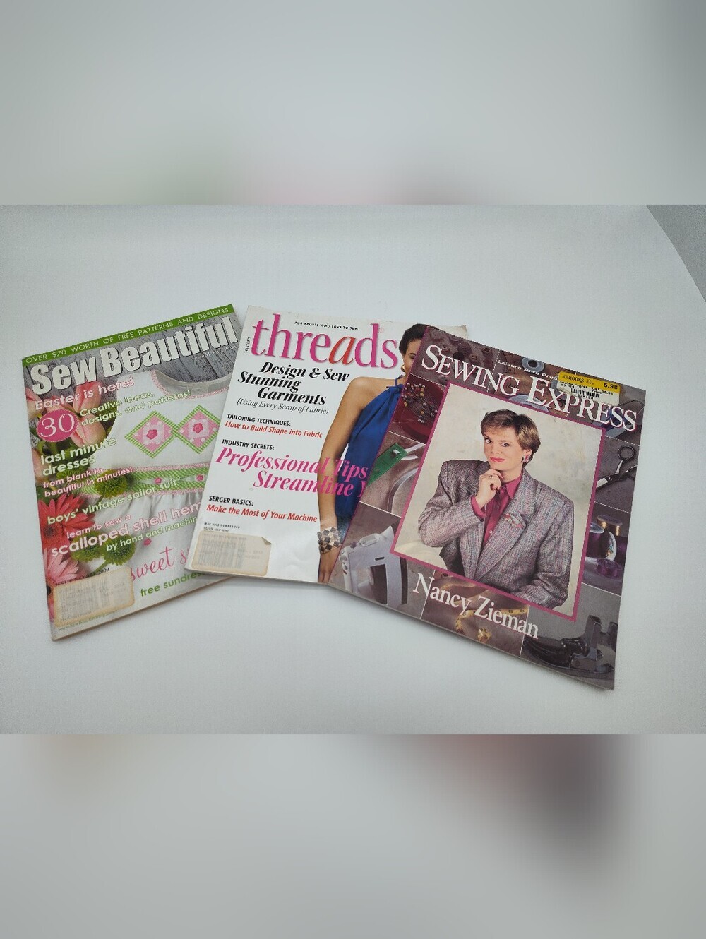 Vintage Sewing Magazine Lot Threads Sew Beautiful Nancy Zieman Sewing Express